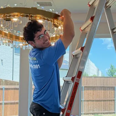 Chandelier installation by Goldstar Renovations — Fort Worth, TX