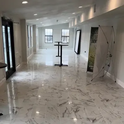 Marble-look tile flooring installation — Rockwall, TX